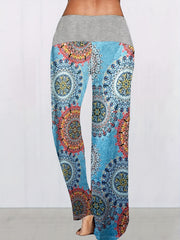 Floral Print Wide Leg Drawstring Pants