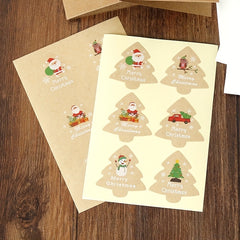 6pcs Christmas Blessing Cards with Envelope Stickers