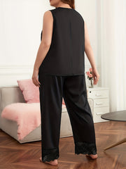 Lace Tank Top & Pants Pajama Set