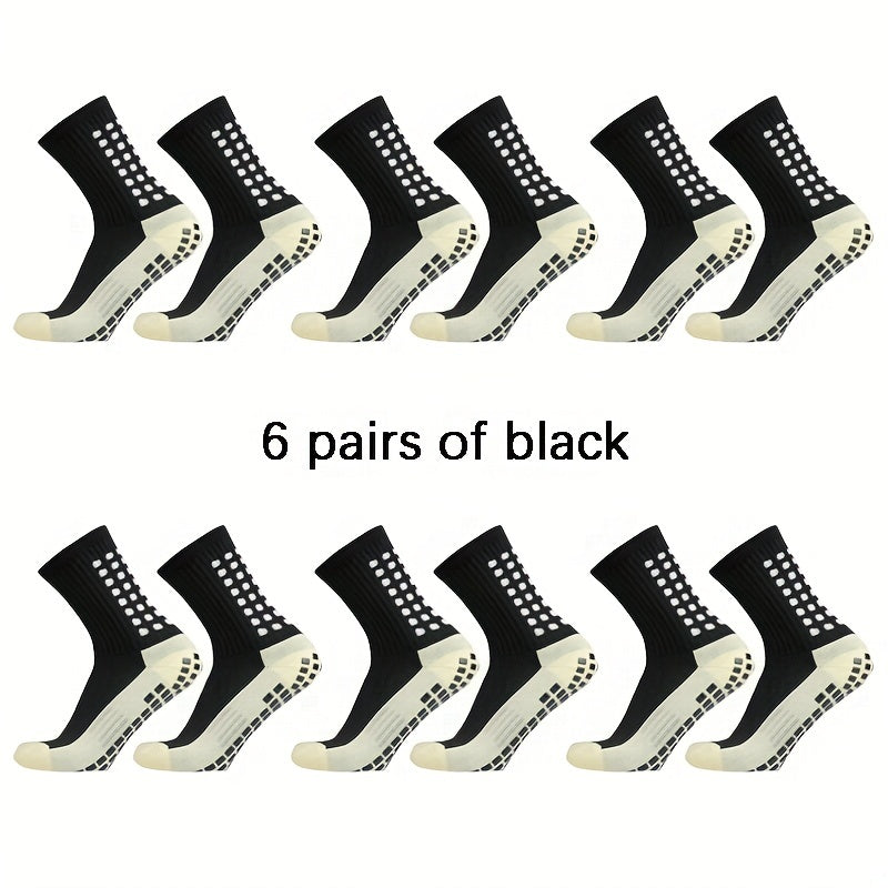 6 Pairs Dispensing Non slip Football Socks Breathable Mid tube Socks