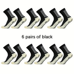 6 Pairs Dispensing Non slip Football Socks Breathable Mid tube Socks