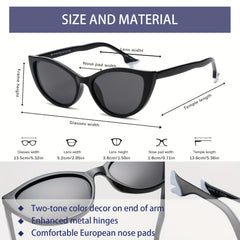 OUWEN Retro Polarized Cat Eye Sunglasses For Women Vintage Shades