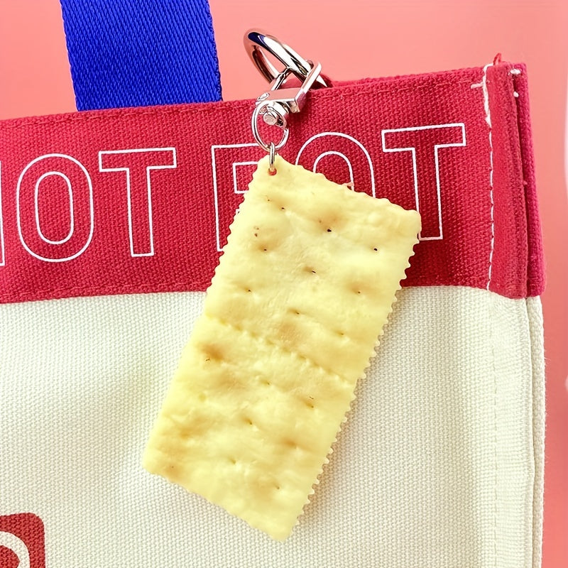 Simulation Cookie Keyring Pendant Love Soda Cracker Decoration Gift