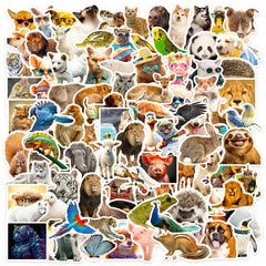 100pcs Realistic Animal Sticker Pack Vinyl Decals for Laptop Skateboard