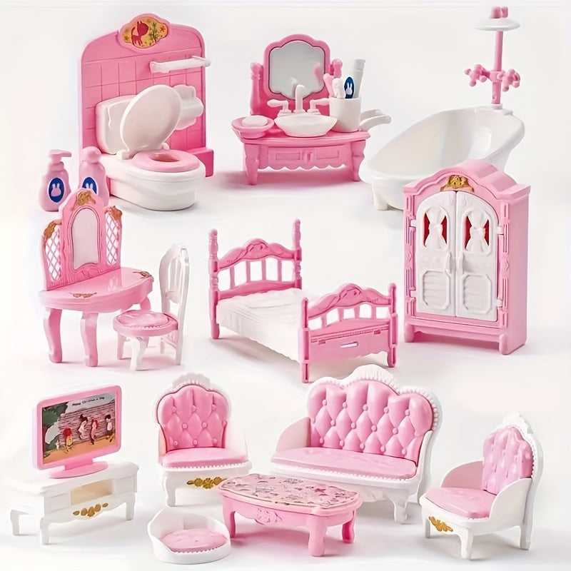 1:12 Dolls House Kitchen Bedroom Bathroom Playset