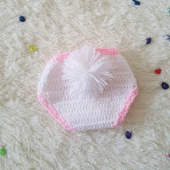 2pcs Baby Knitted Beanie Cap Set for Photography Props, 0-6 Months