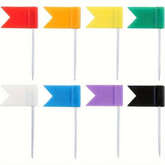 50pc Map Flag Push Pins in Assorted Colors