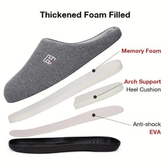 Men's Coral Fleece Lining Memory Foam Slipper