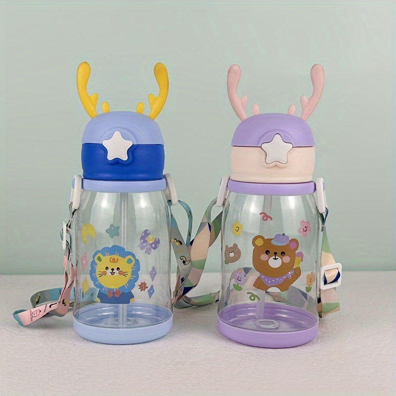 Antlers Shaped Plastic Water Bottle - 600ml - Outdoor Sports Travel Fitness