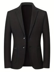 Casual Lapel Sports Coat Men's Waffle Pattern Blazer Spring Fall Business