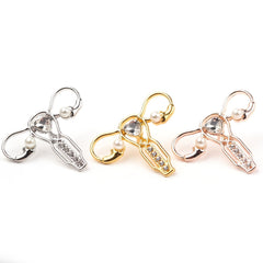 Pearl Crystal Uterus Brooch Feminine Health Pin for Doctors Nurses