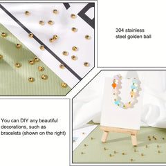100Pcs 304 Stainless Steel 4mm Golden Spacer Beads DIY Jewelry Making