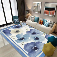Vintage Floral Pattern Area Rug Stain Resistant Non Shedding Eco Friendly Carpet