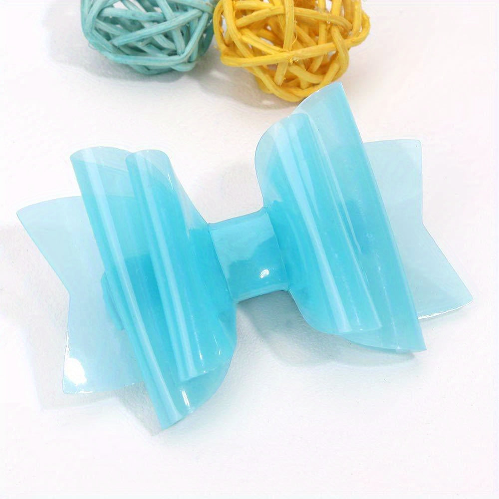 Girls PVC Jelly Hair Bows Clips Waterproof Headwear