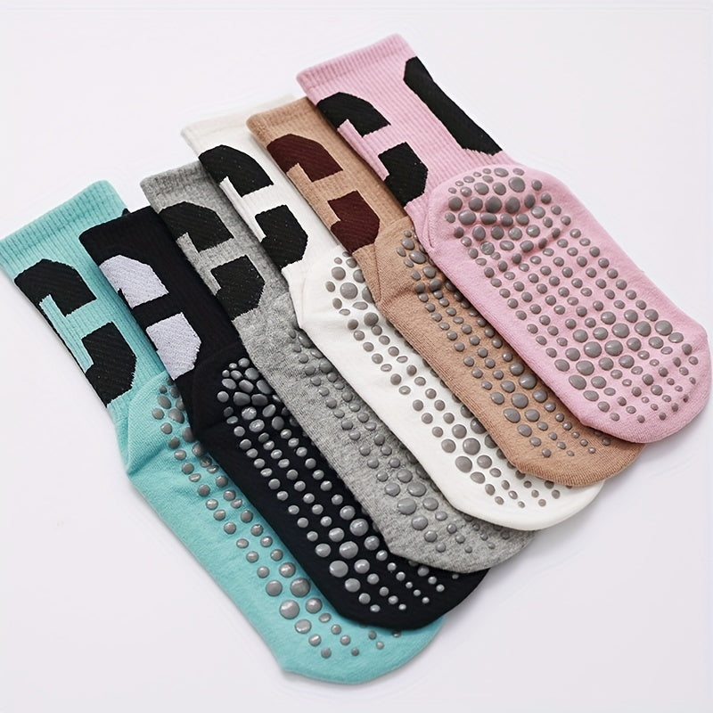 C Embroidered Yoga Socks Anti-skid Breathable Sweat Absorption Sports Soc