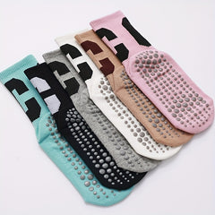 C Embroidered Yoga Socks Anti-skid Breathable Sweat Absorption Sports Soc