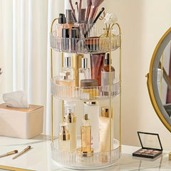 360 Rotating Makeup Organizer for Vanity Cosmetic Display Cases