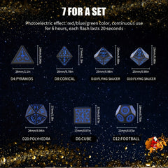 7pcs LED Dice Set USB Rechargeable Breathing Lights