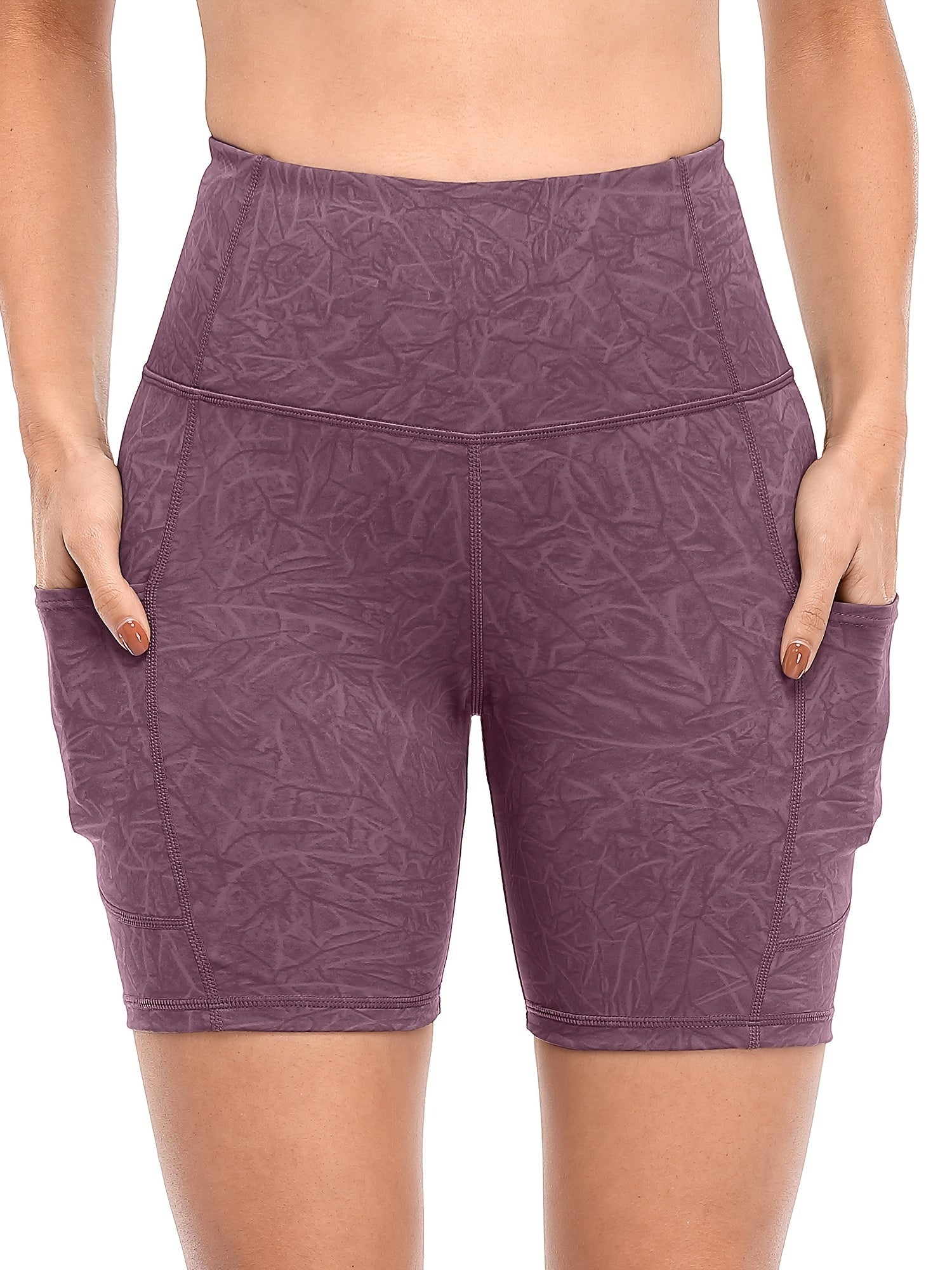 Women's Seamless Hip Lifting Workout Shorts With Pockets