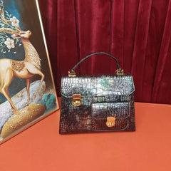 Crocodile Suede Handbag for Women Crossbody Pocket Briefcase