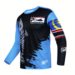 3D Fishbone Pattern Print Men's Graphic Long Sleeve T-shirt