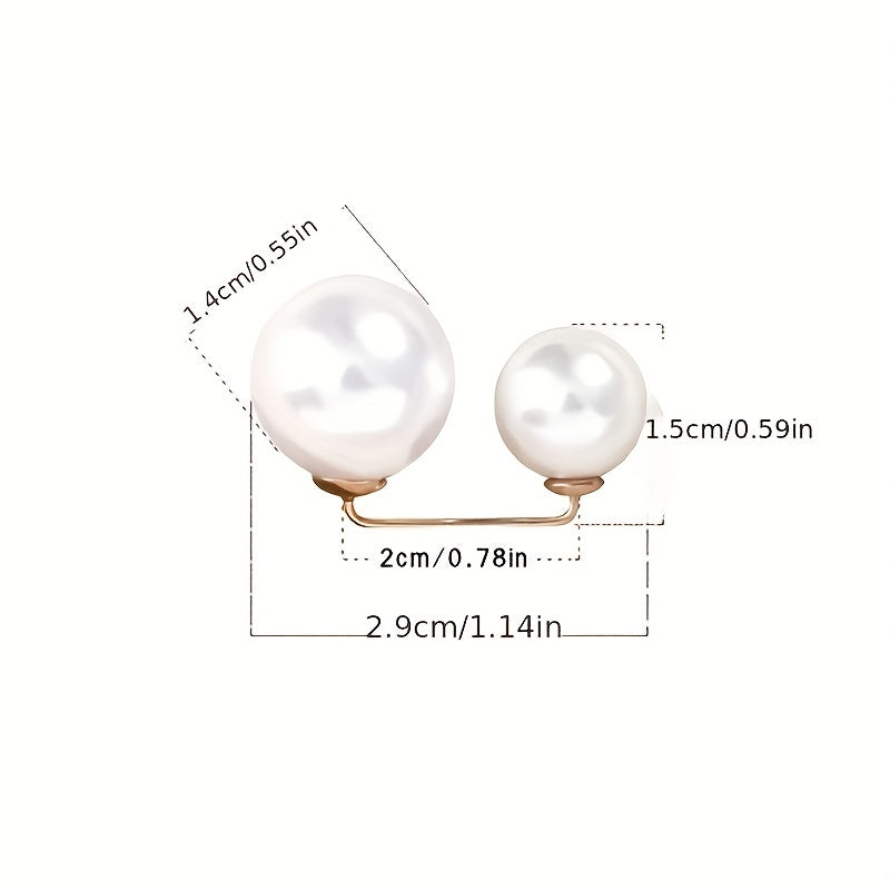 Faux Pearl Brooches Casual Sweater Cardigan Clips Waist Safety Pins