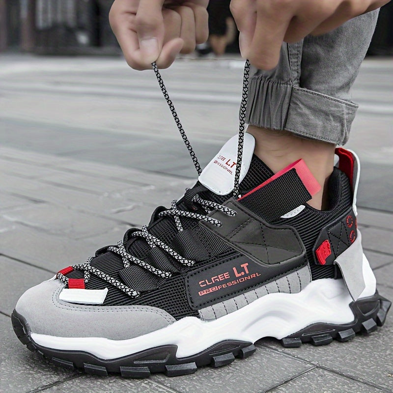 Men's Chunky Shoes Non Slip Lace Up Soft Sole Sneakers