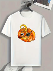 Halloween Pumpkin Print Men's Graphic T-shirt for Summer