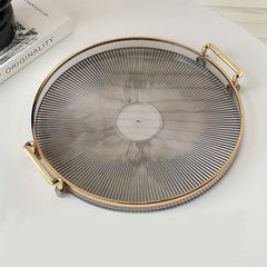 Round Serving Tray Dessert Platter Decorative Vanity Tray Food Tray