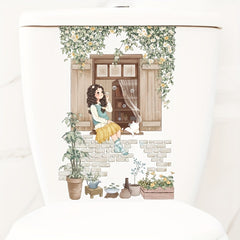 Home Decor Wall Sticker Toilet Sticker Bathroom Toilet Lid Sticker