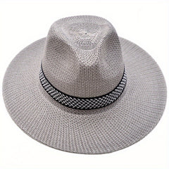 Men's Summer Straw Sun Hat Middle-aged Fisherman Breathable Sunscreen Hat
