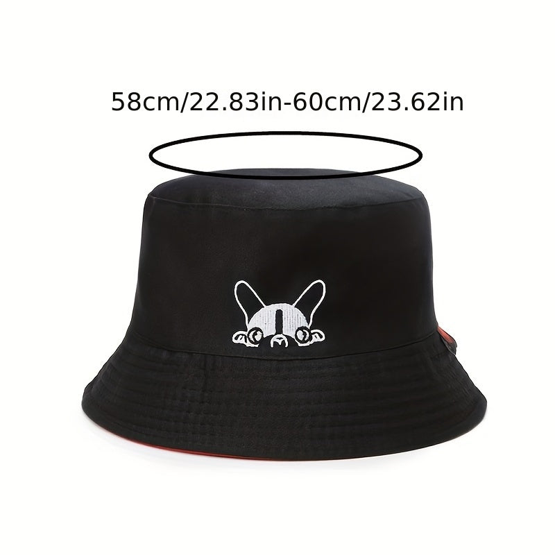 Bulldog Reversible Couple Bucket Hat Sun Hat Lightweight Fisherman Cap