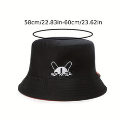 Bulldog Reversible Couple Bucket Hat Sun Hat Lightweight Fisherman Cap