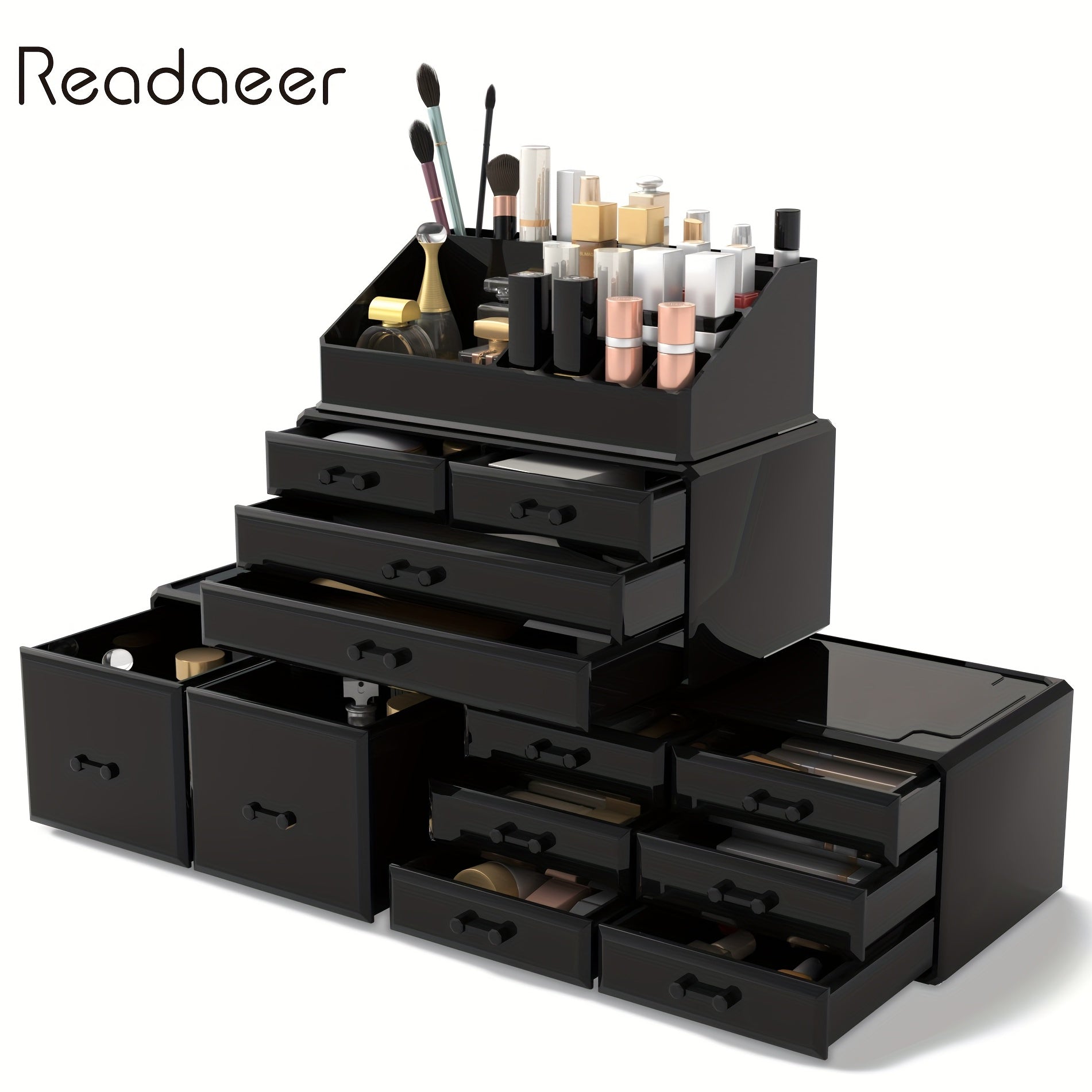 4 Layer Makeup Organizer with 12 Drawers Stackable Cosmetic Storage