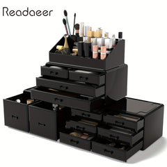 4 Layer Makeup Organizer with 12 Drawers Stackable Cosmetic Storage