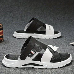 Men's Letters And Numbers Print Sandals Durable Non Slip Outdoor Sandals