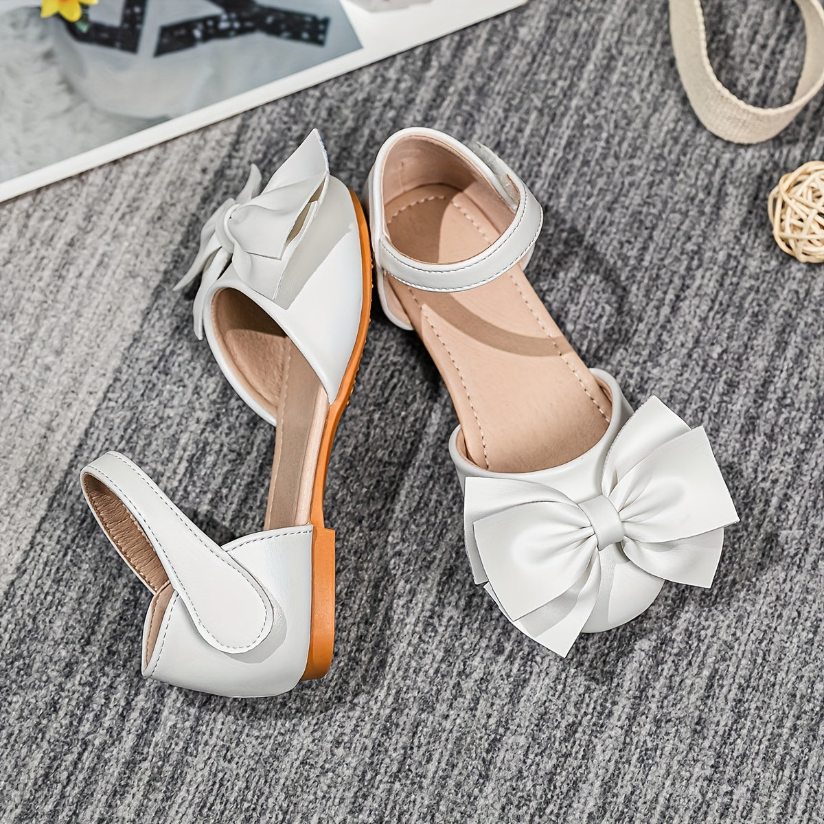 Bowknot Sandals Girls Lightweight Dress Shoes Party Wedding