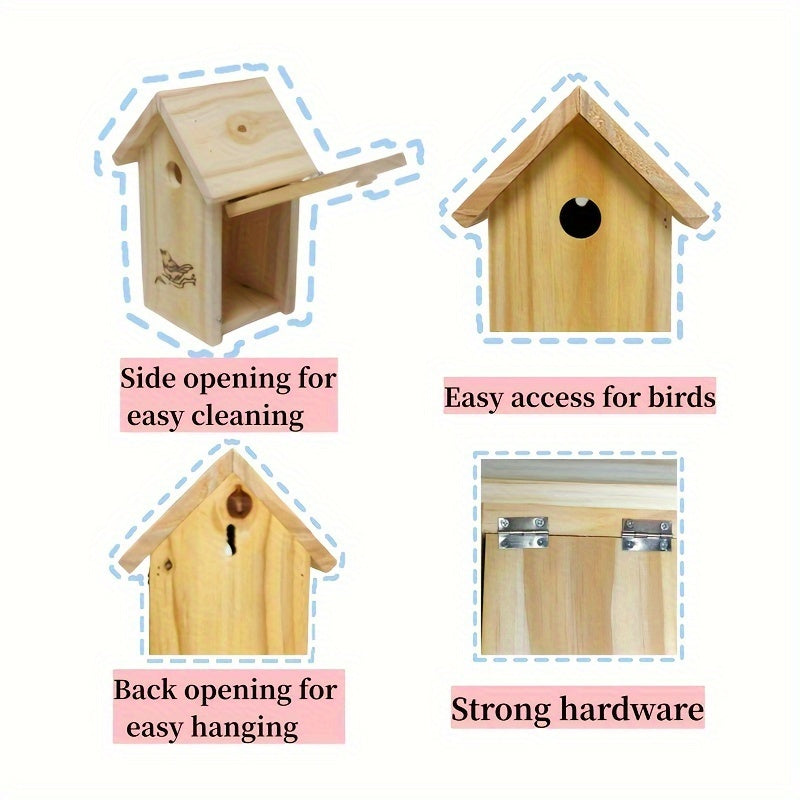 Wooden Bird Nest Pine Wood Hanging Bird House