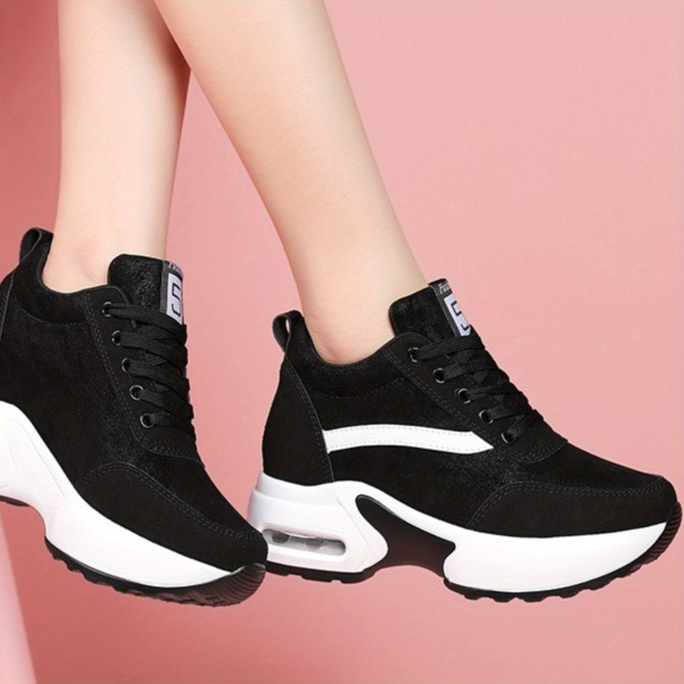 Women's Inner Wedge Sneakers Low Mesh Sports Shoes