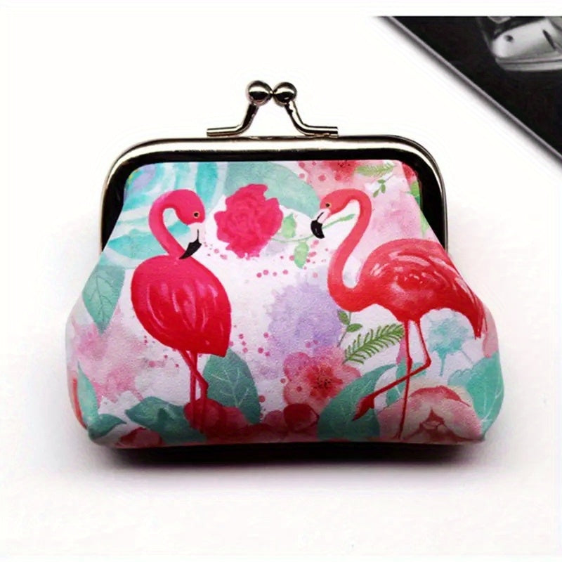 Flamingo Print Coin Purse Small Storage Bag