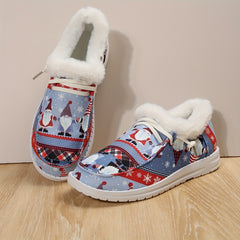 Christmas Santa Snow Shoes Fleece Lined Casual Winter Sneakers