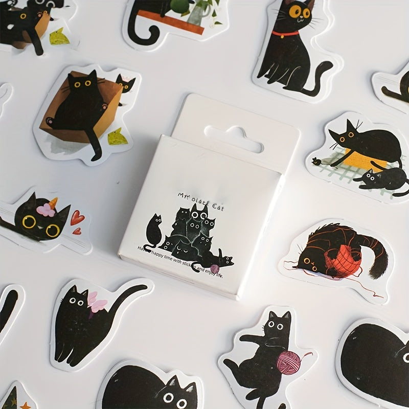 46pcs Mr Cat Sticker Box DIY Crafts Scrapbooking Bullet Journal