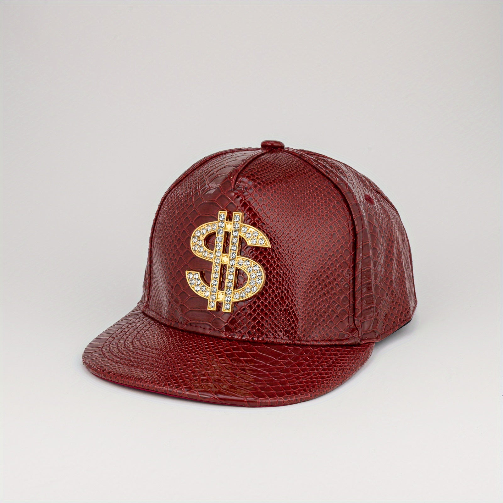 Men's PU Leather Baseball Cap with Dollar Pattern