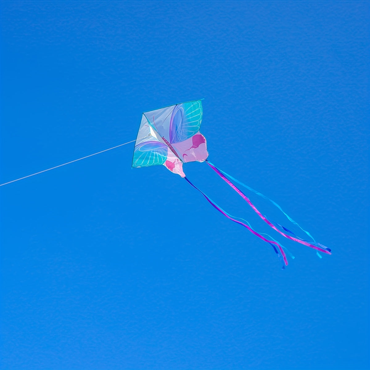 Large Purple Butterfly Kite with 91.44m Handle Line