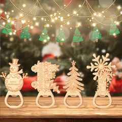4pcs Snowman Christmas Tree Wine Opener Set