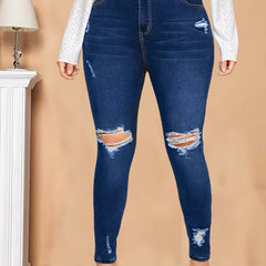 High Rise Ripped Skinny Jeans