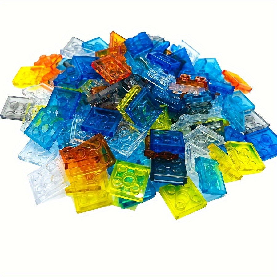 60pcs 6 Colors MOC Transparent Compatible 3022 Short Bricks Building Blocks