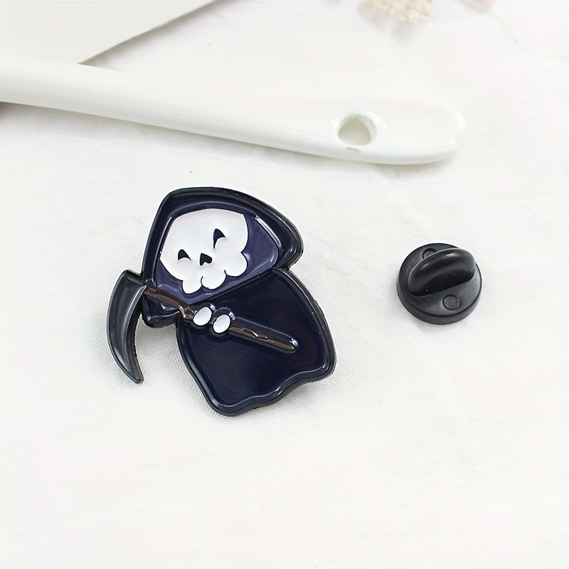 Skull Sickle Death God Brooch Ghost Robe Hoe Jacket Accessory