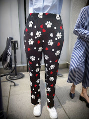Leggings Women's Plus Heart & Paw Print High Rise Leggings