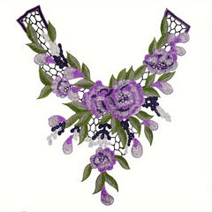Water Soluble Lace Neckline Collar Lace Applique Patch